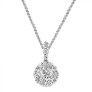 L'Amour Crisscut Round Halo Diamond Pendant